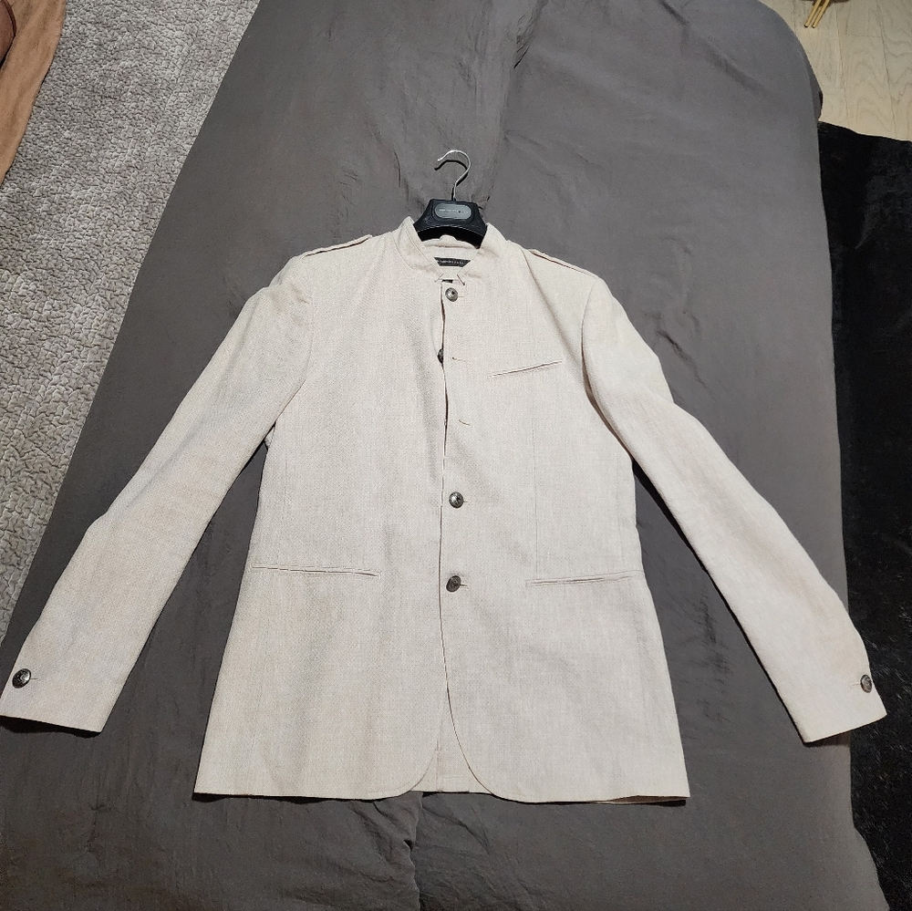 John Varvatos military style jacket blazer size 40 cream color